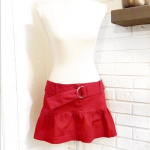 Heart Moon Star cherry red mini skirt, size 8